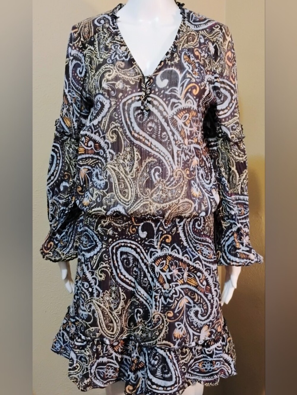 Parker Paisley Print Mini Dress